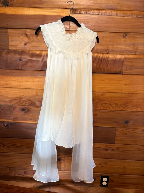 Caroline Constas Dresses & Skirts - Caroline Constas Ivory Smocked Ruffle Dress